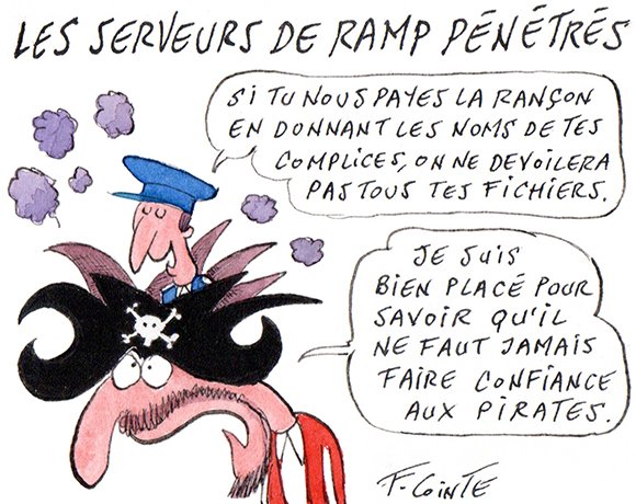Dessin: Ransomware : les forces de l’ordre américaines mettent la main sur le trésor de RAMP